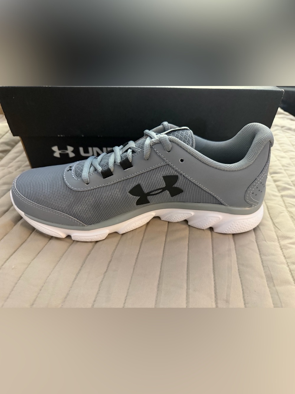 Under Armour Men’s Grey and Black Athletic Sneakers